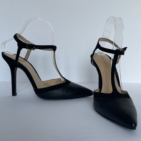BCBGENERATION BLACK LEATHER STILETTO SHOES - Picture 3 of 12